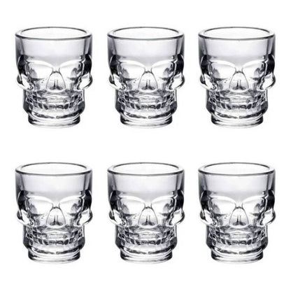 Vaso Shot Tequilero Calavera Vidrio Set 6 Pcs 65ml