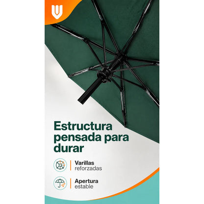 Parasol Retractil Sombrilla Plegable Paragua Lluvia 8 Varill