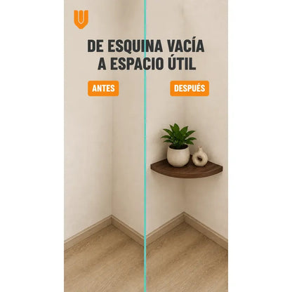 Repisas Flotante Café Acabado Madera Pared 25cm Esquinera Repisa Esquinera Flotante Acabado Madera Cuarto Círculo Borde Curvo Fijación Oculta Mural Decorativa 25cm