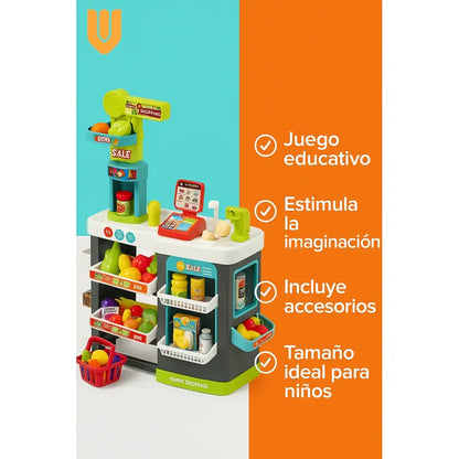 Set Supermercado Juguete Infantil Caja Registradora 81 Pieza