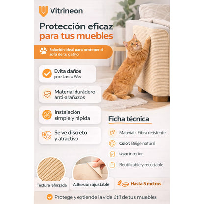 Protector Sillón Gato Tapete Rascador Antiarañazos Mueble