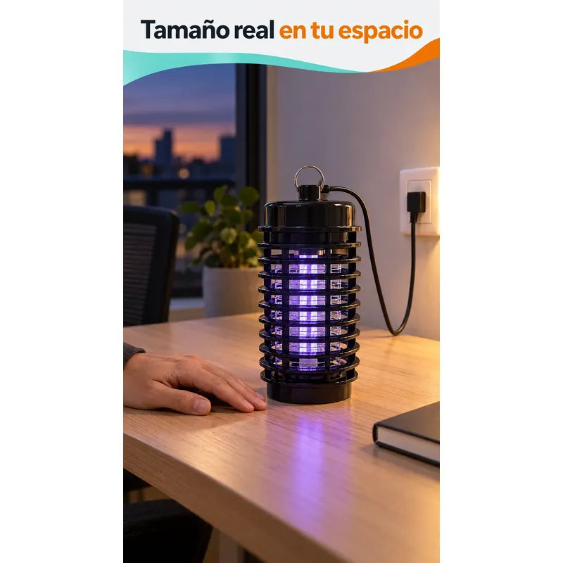 Lampara Mata Mosquitos Moscas Zancudos Luz Ultravioleta Negro Mata Mosquitos Matamosquitos Mata Zancudos Lámpara Eléctrica Led Negra Rejilla Exterior Cable 220 V Interior