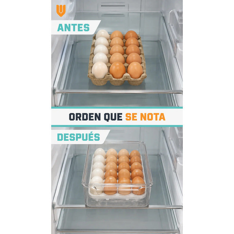 Organizador De Huevos Huevera Porta Huevos Contenedor Huevos Transparente