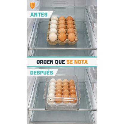 Organizador De Huevos Huevera Porta Huevos Contenedor Huevos Transparente