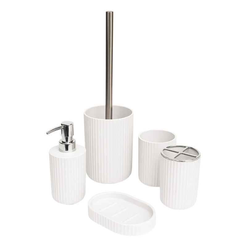 Set 5 Piezas Accesorios Decorativo Baños Juegos Baño Blanco