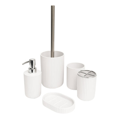Set 5 Piezas Accesorios Decorativo Baños Juegos Baño Blanco