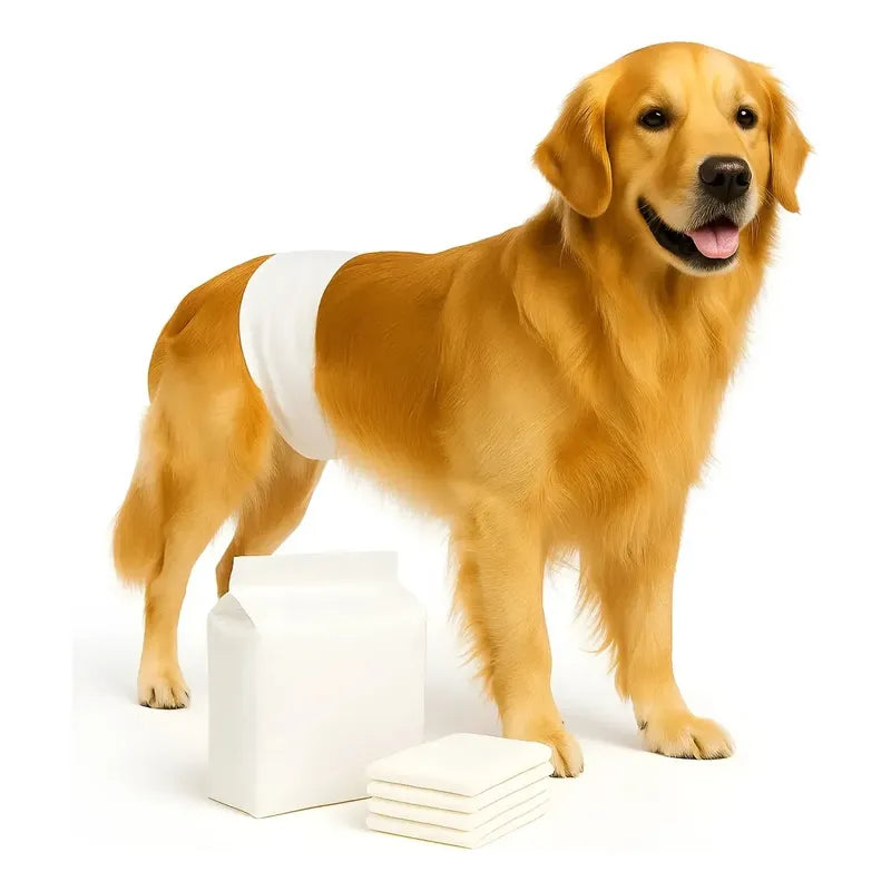 12 Pañales Perros Macho Gatos Desechables Incontinencia M Blanco