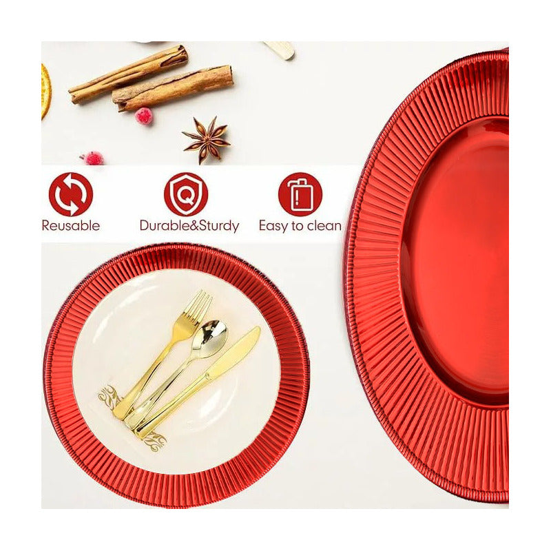 4 Plato Base Navideños Vajilla Navidad Juego De Platos 33cm