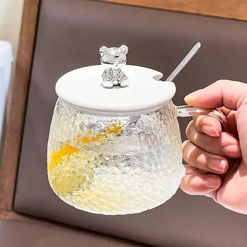 6 Taza Vasos Para Cafe Taza De Cafe Taza De Vidrio Cuchara T Transparente Oso