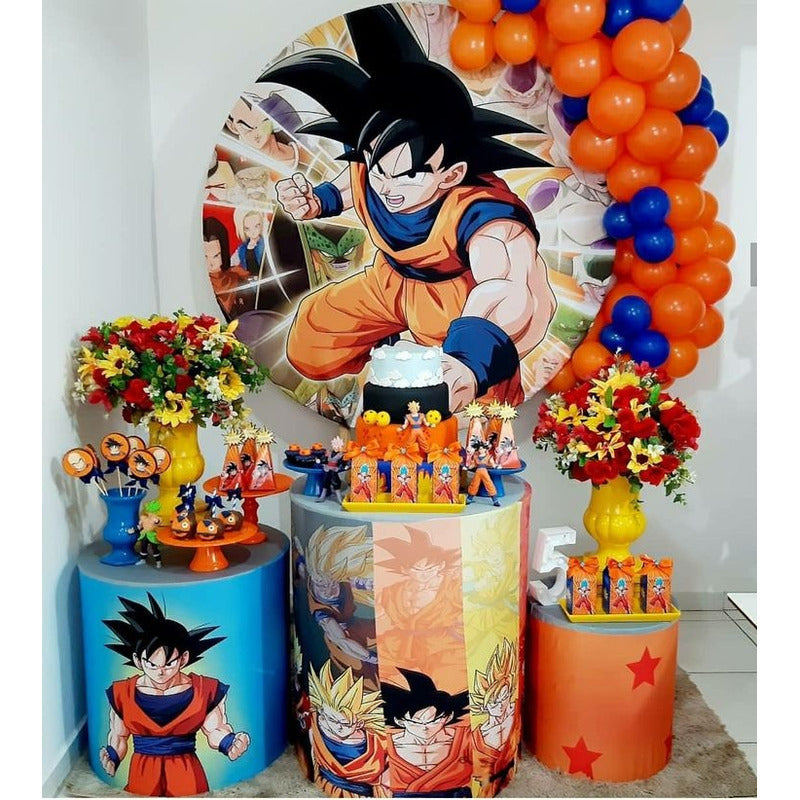 Set 57 Globos Decoracion Dragon Ball Fiesta Goku Cotillon Color Azul-rojo Set 57 Piezas Dragon Ball