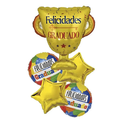 Set De Globos Graduacion  Globos Decoracion Graduacion Globo Dorado