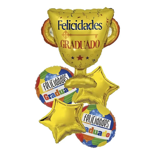 Set De Globos Graduacion  Globos Decoracion Graduacion Globo Dorado