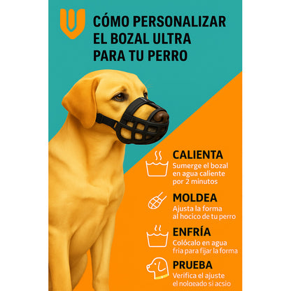 Bozal Perro Xl Vitrineon Cl Caucho Ajustable Antiescape