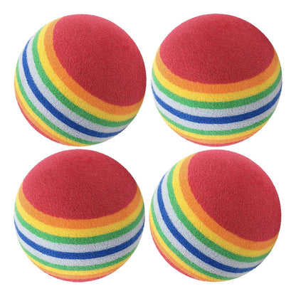 Juguete Pawise Pack X 4 Pelota Esponja Chica Para Perro Color Arcoíris