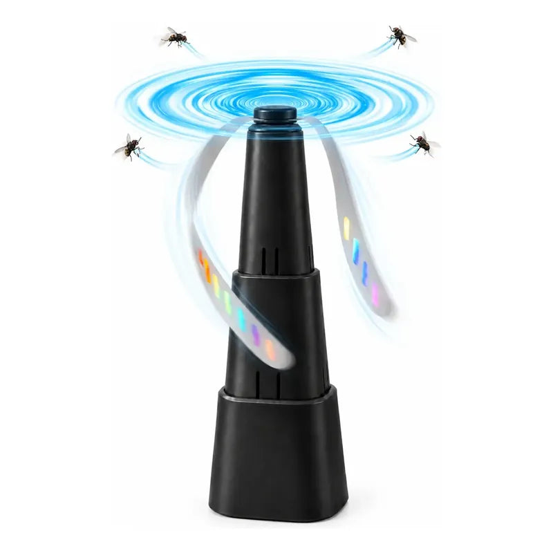 Ventilador Espanta Moscas Mosquitos Portatil Silencioso Negro Espantamoscas Portátil Mesa Ahuyentador Moscas Aspas Suaves Reflectantes Negro 2 Pilas Aa Cocina Comedor Terraza