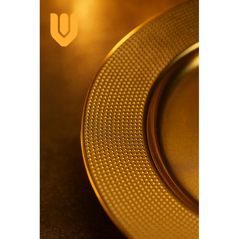 Plato Base Dorado Vajilla Navidad Juego De Plato Dorado 33cm