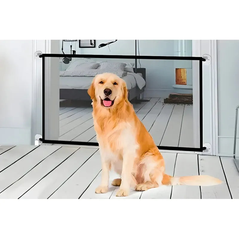 Puerta De Seguridad Plegable Magica Malla Para Mascotas Negro 619