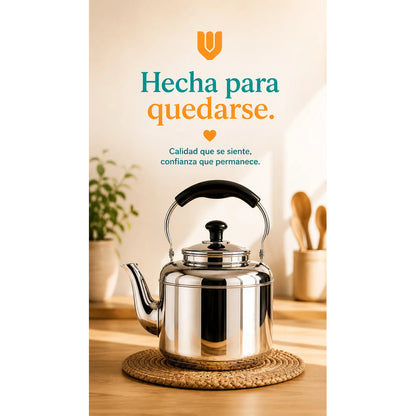 Tetera Cuello Cisne Invierno Café Gourmet Acero Metal Plateado Metalico Brillante Elegante Estilo Gourmet Moderno Cocina Barista Premium Acabado Acero Inoxidable