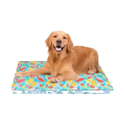 Manta Refrescante Pet Cool Mat Para Mascotas 30x40 Cm Catdog Color Verde Claro Diseño Frutas