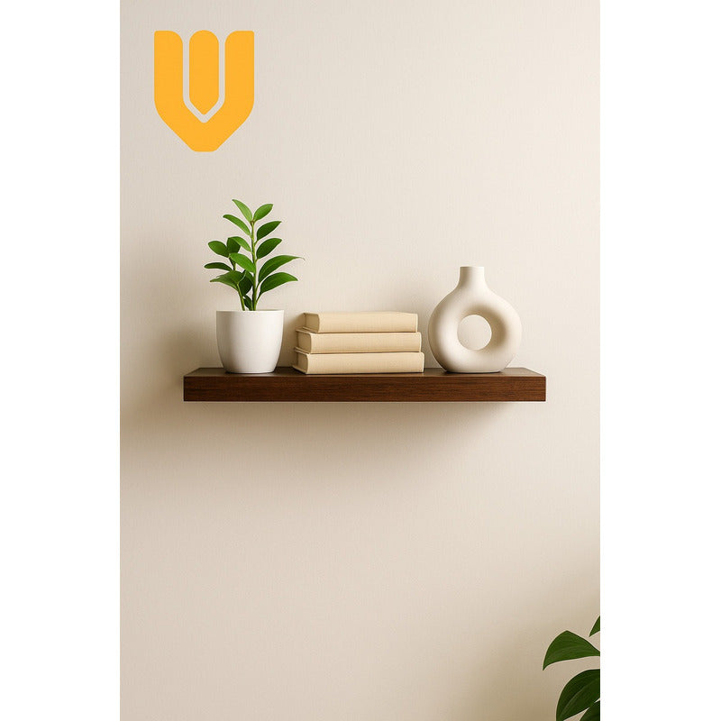 4 Repisa Flotante Dormitorio Baño Estantes Pared Mdf 40x15cm Marrón