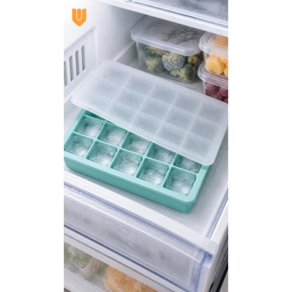 X4 Hielera Tapa Cubeta Molde Hielo Silicona 15cubos Multicol Cubetera Hielera Silicona Tapa Hielo Molde Reutilizable Lavable Congelador Bebidas Congelador Multicolor Cubetera Hielera Silicona...