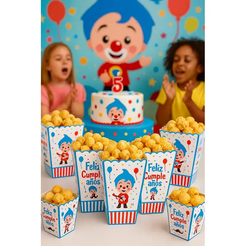 6 Cajas Cabritas Payasito Caja Para Cabritas Palomitas Fiest Multicolor