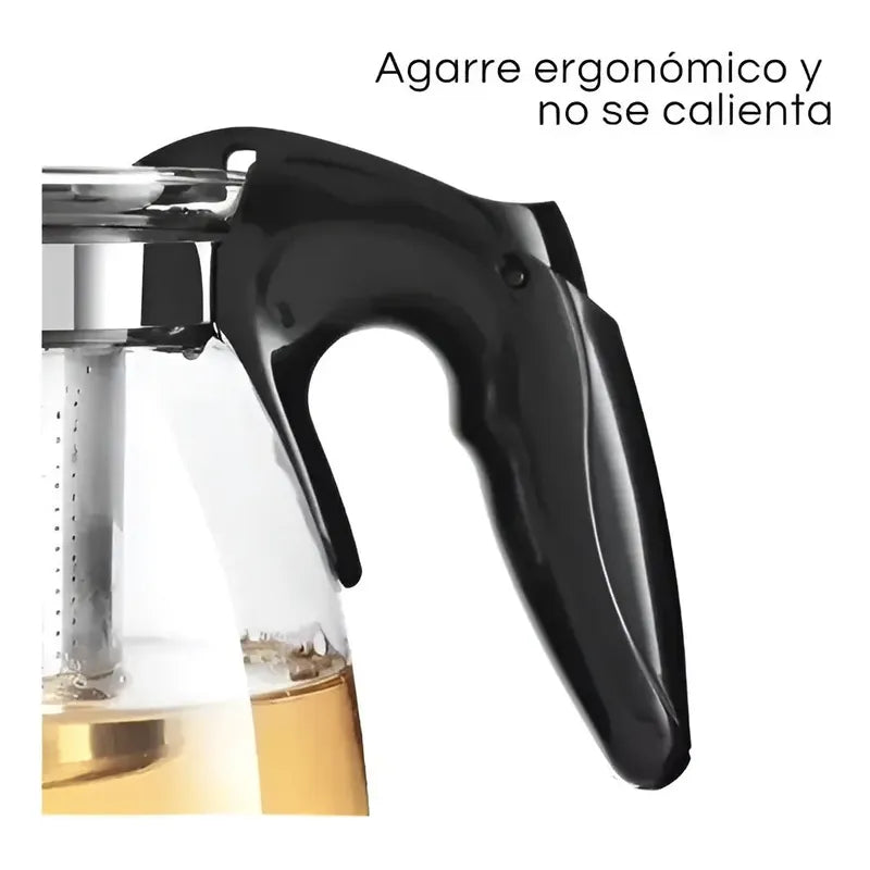 X6 Tetera Vidrio Infusor Te Tetera Infusora Con Filtro 900ml Transparente