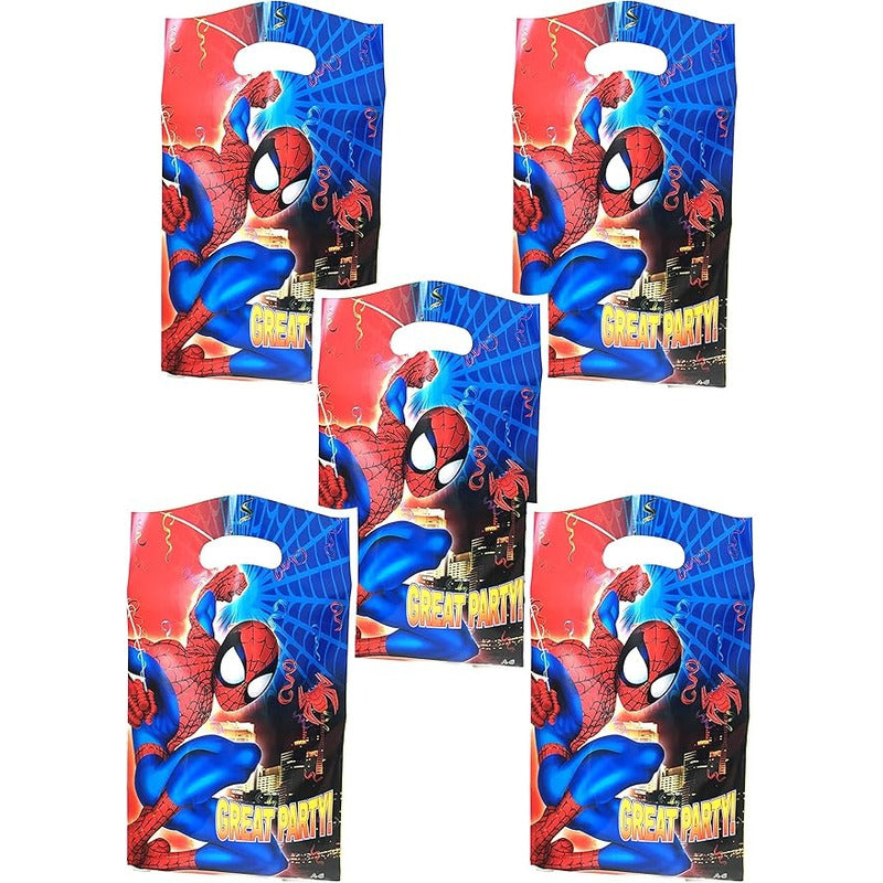 10 Bolsas Para Piñata Spiderman Bolsas Para Dulces Piñata