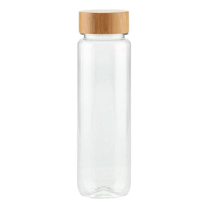 X2 Botella De Vidrio Tapa Bambu Botella Agua Jugo Bebida 1l