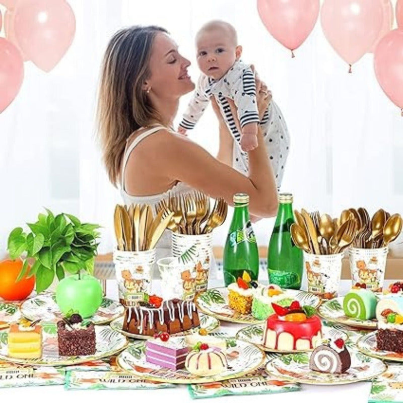 10 Plato De Carton Safari Cumpleaños Safari Animales 23 Cm Jungla Safari