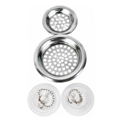 Set Rejillas Atrapa Basura  Fregadero Colador Lavaplatos Plateado / Blanco