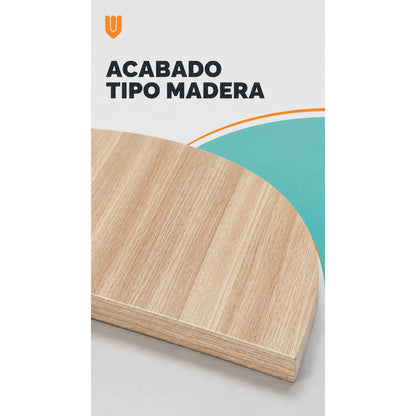 Repisas Flotante Beige Acabado Madera Pared 30cm Esquinera Repisa Esquinera Flotante Acabado Madera Cuarto Círculo Borde Curvo Fijación Oculta Mural Decorativa 30cm