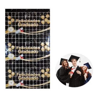 Cortina Metalizada Guirnalda Decoración Graduacion Decoracio