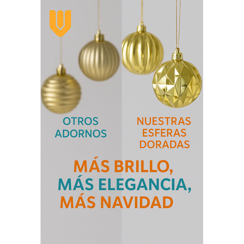 Ambiente Festivo Set 8 Esferas Navideñas 12.5 Cm Decoración