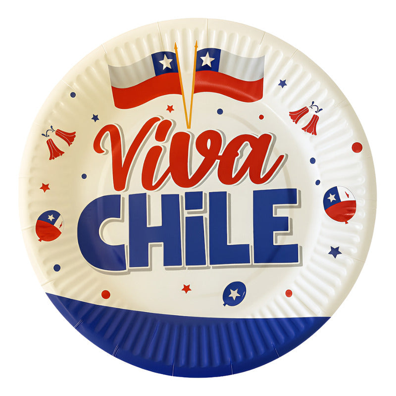 X20 Platos Fiestas Patrias Desechables Decoración Fiestas