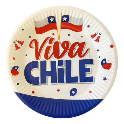 X20 Platos Fiestas Patrias Desechables Decoración Fiestas