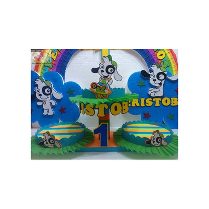 Set 5 Globos Metálicos Doki Globos Metalizado Perro Doki Azul Y Verde