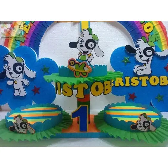 Set 5 Globos Metálicos Doki Globos Metalizado Perro Doki Azul Y Verde