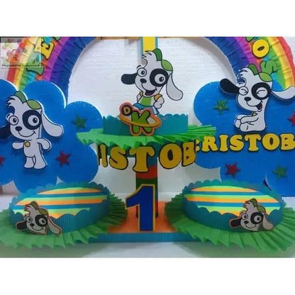 Set 5 Globos Metálicos Doki Globos Metalizado Perro Doki Azul Y Verde