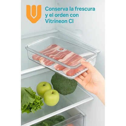 2 Organizadores Acrílicos Refrigerador Herméticos Alimentos Transparente