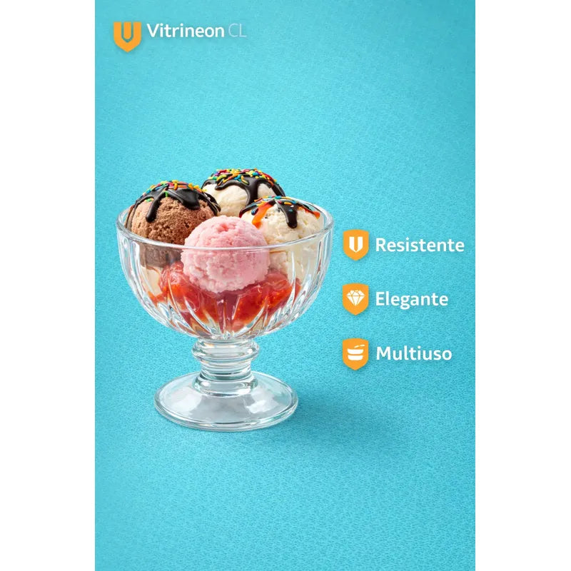 6 Copas Helado Vasos Vidrio Postre Dulces Transparente 200ml Set Copas Postre Vidrio 6 Piezas Helado Sundae Parfait Dessert Ice Cream Bowl 200ml Cristal Transparente Transparente