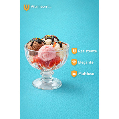 6 Copas Helado Vasos Vidrio Postre Dulces Transparente 200ml Set Copas Postre Vidrio 6 Piezas Helado Sundae Parfait Dessert Ice Cream Bowl 200ml Cristal Transparente Transparente