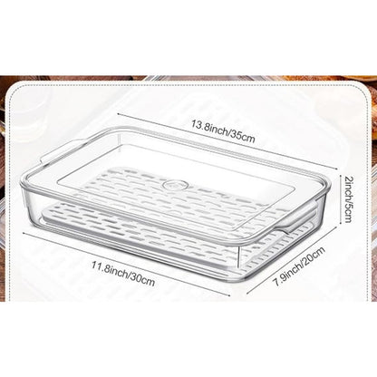 X2 Organizador Refrigerador Acrilico Contenedor Con Tapa