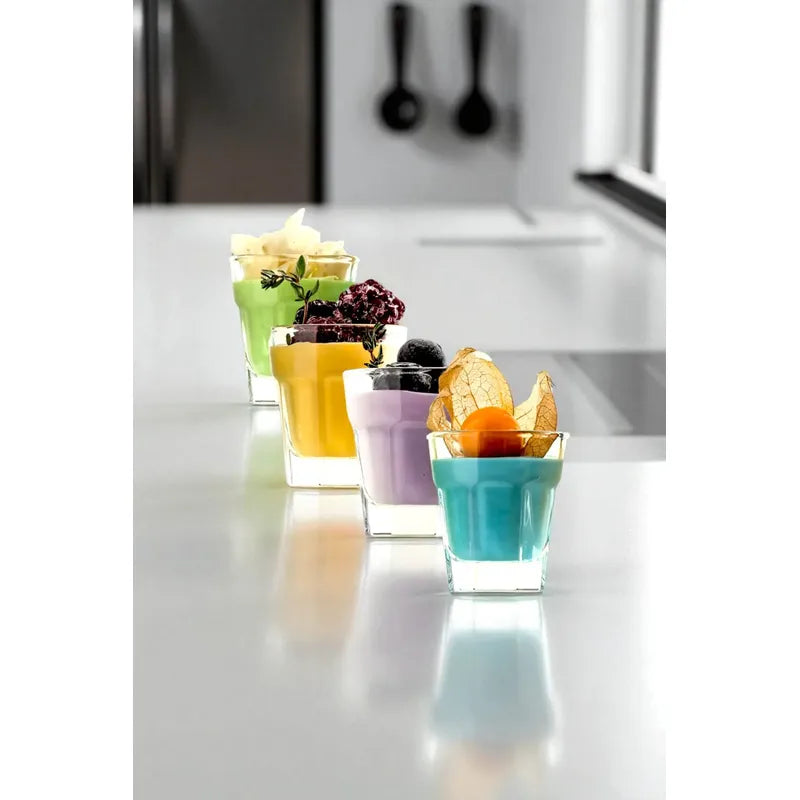 6 Vasos Shoperos Vasos De Postre Vasos De Vidrio Shot Postre Transparente