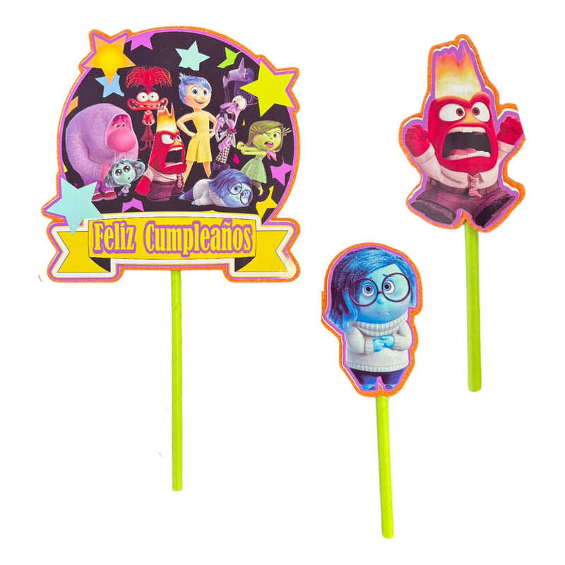 Topper Torta Cotillon Topper Cup Cake Fiestas Intensamente