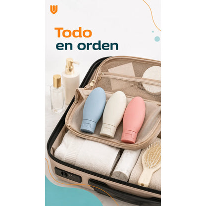 Set 11 Botella Viaje Portátil Contenedores Accesorio Shampoo Multicolor