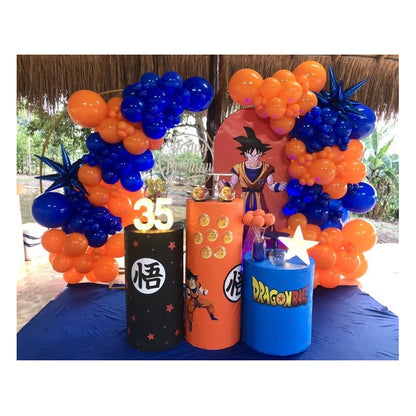 Set 57 Globos Decoracion Dragon Ball Fiesta Goku Cotillon Color Azul-rojo Set 57 Piezas Dragon Ball