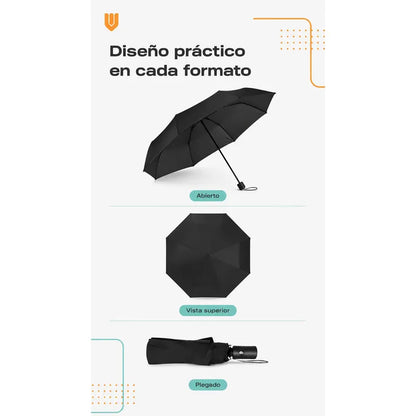 Paragua Parasol Lluvia Retractil Plegable 8 Varill Sombrilla