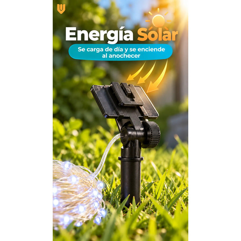 Luces Solares Navideñas Decoración Hogar Luz Led Blanca 10m Blanco Frío Iluminación Blanca Brillante Tonalidad Fría Efecto... Blanco Frío Iluminación Blanca Brillante Tonalidad Fría Efecto...