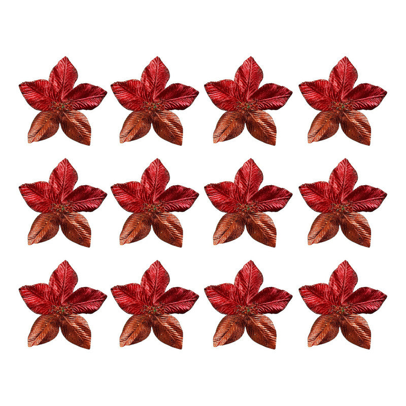 6 Flores Navideñas Adornos Arbol Navidad Flores Decoración